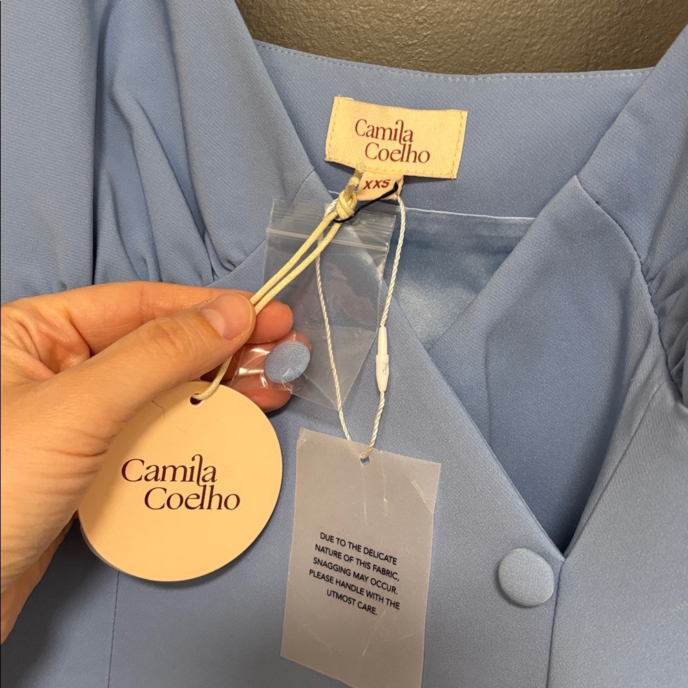 Camila Coelho Aaliyah Midi Dress in Periwinkle Blue XXS NWT - Picture 5 of 7